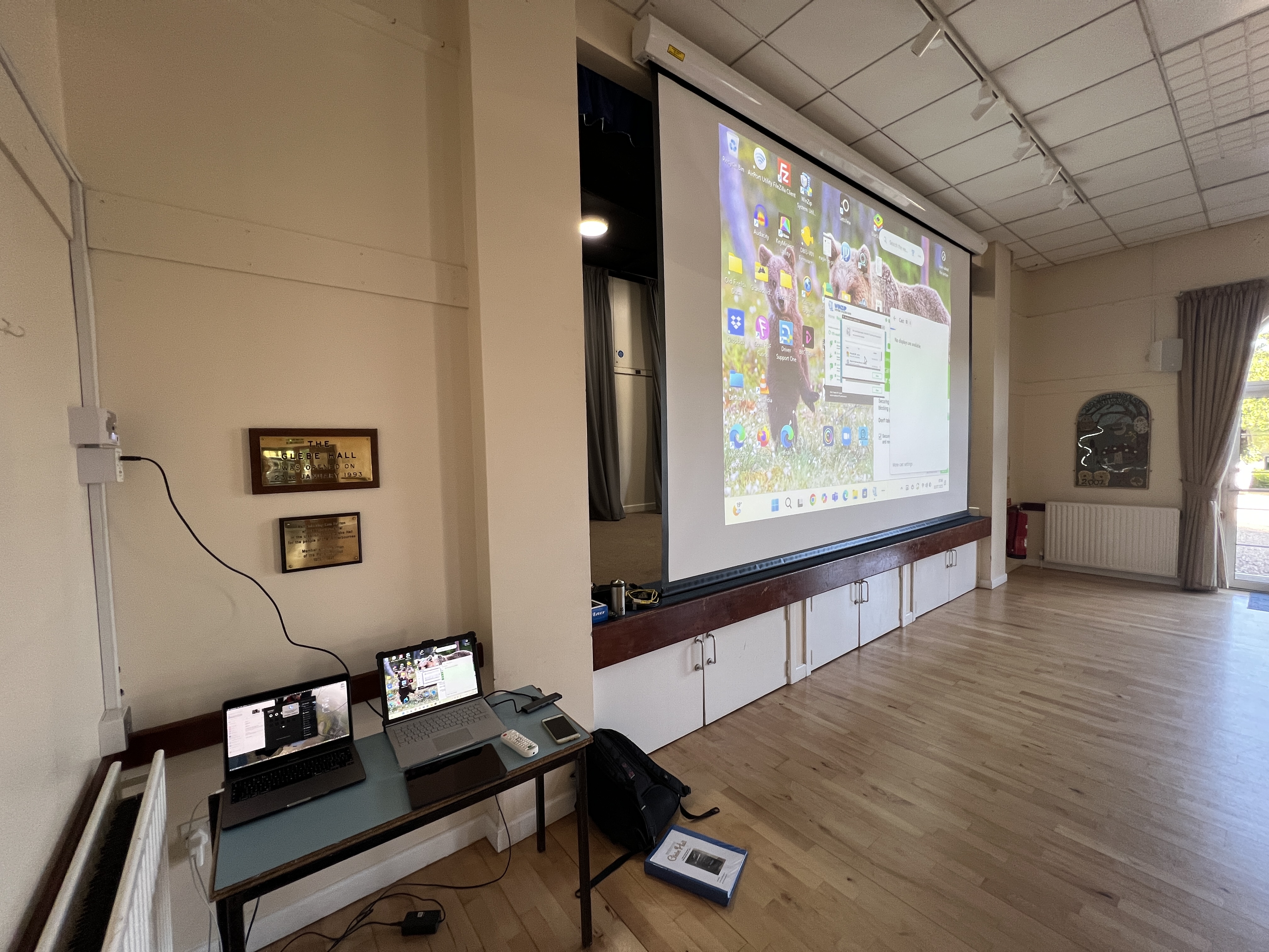 AV equipment installation services showcased at Glebe Hall.