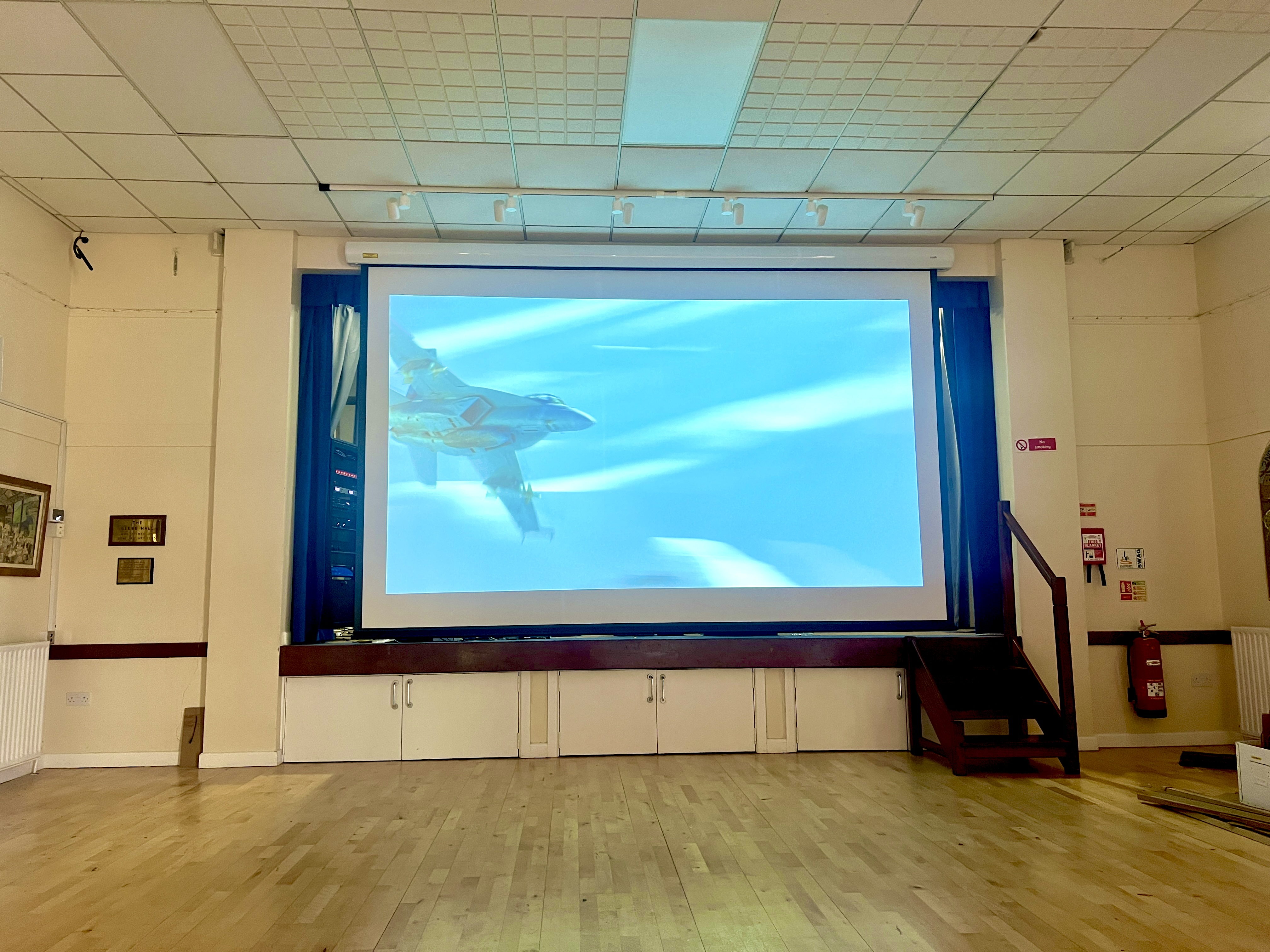 AV equipment installation services at Glebe Hall setup.