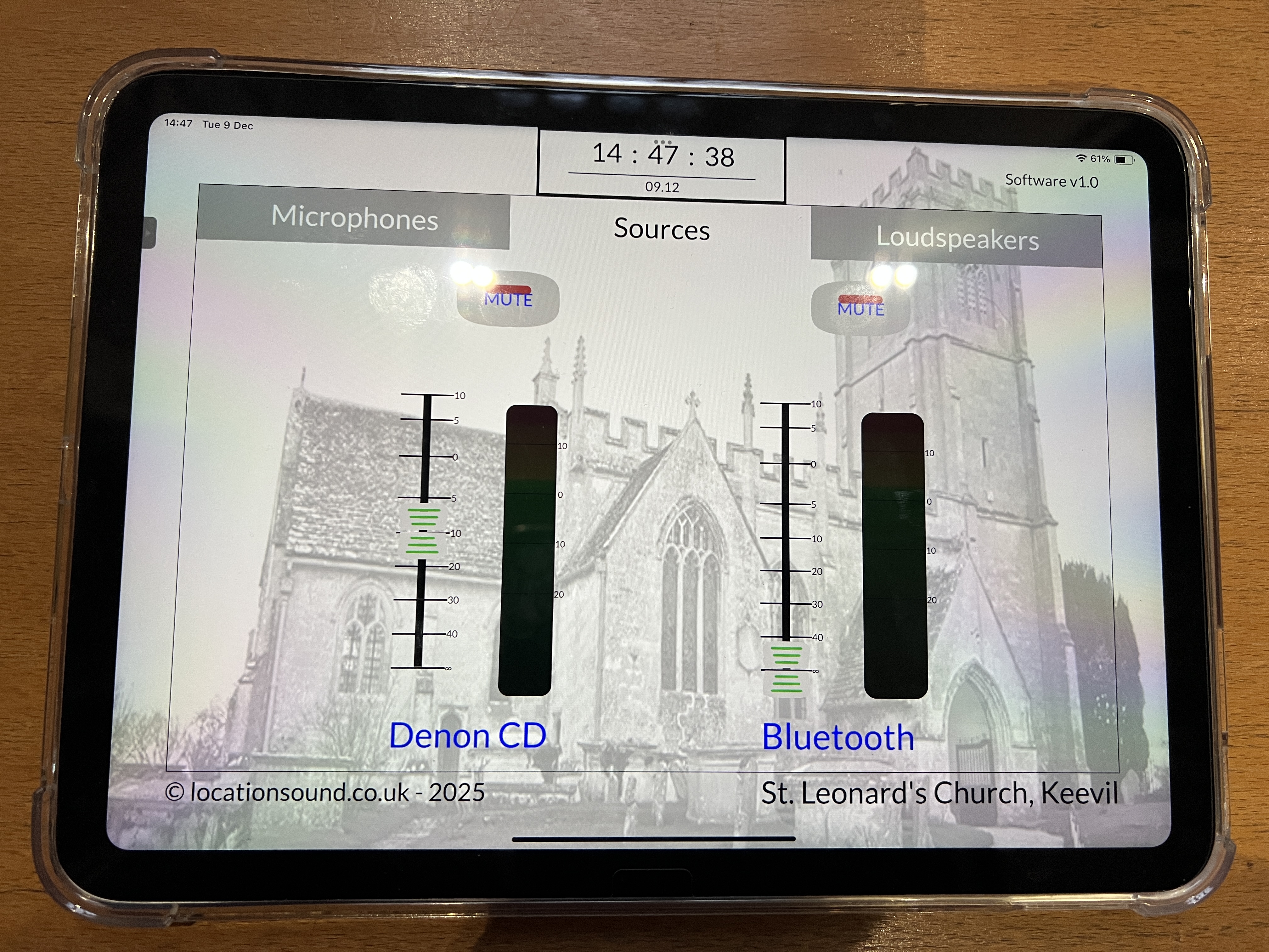 AV equipment installation at St. Leonard's Church,  Keevil setup.